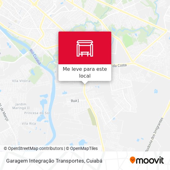 Garagem Integração Transportes mapa