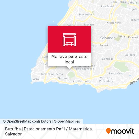 Buzufba | Estacionamento Paf I / Matemática mapa