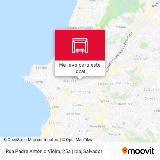 Rua Padre Antônio Viêira, 25a | Ida mapa