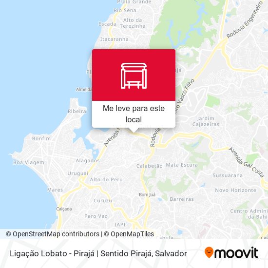 Ligação Lobato - Pirajá | Sentido Pirajá mapa