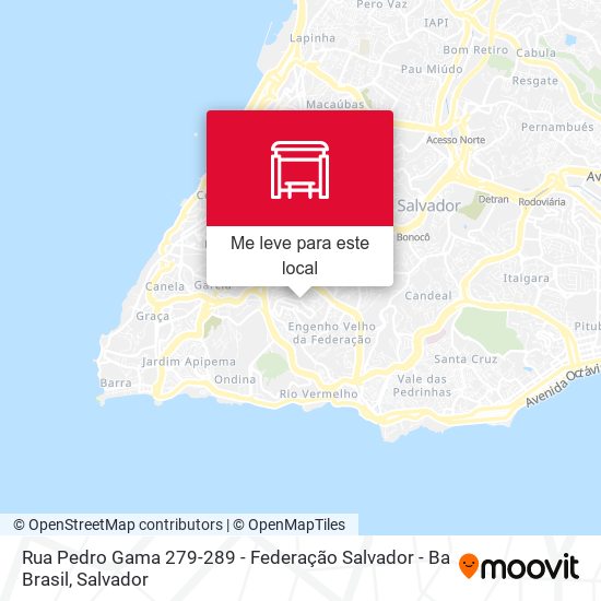 Rua Pedro Gama 279-289 - Federação Salvador - Ba Brasil mapa