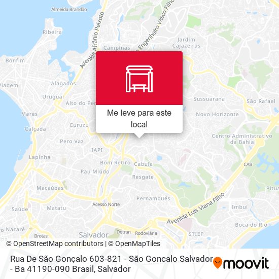 Rua De São Gonçalo 603-821 - São Goncalo Salvador - Ba 41190-090 Brasil mapa