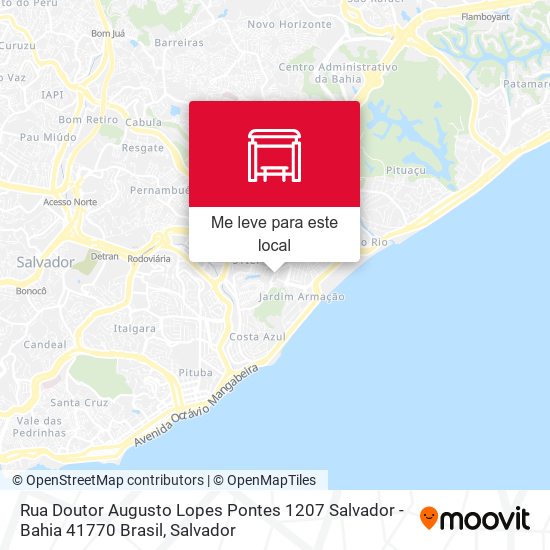 Rua Doutor Augusto Lopes Pontes 1207 Salvador - Bahia 41770 Brasil mapa