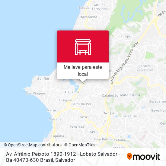 Av. Afrânio Peixoto 1890-1912 - Lobato Salvador - Ba 40470-630 Brasil mapa