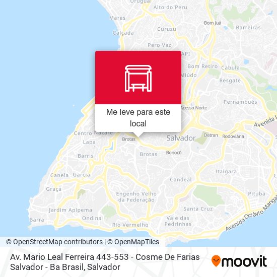 Av. Mario Leal Ferreira 443-553 - Cosme De Farias Salvador - Ba Brasil mapa