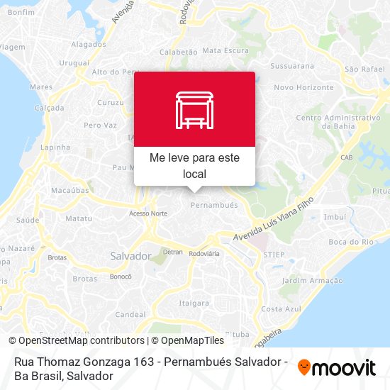 Rua Thomaz Gonzaga 163 - Pernambués Salvador - Ba Brasil mapa