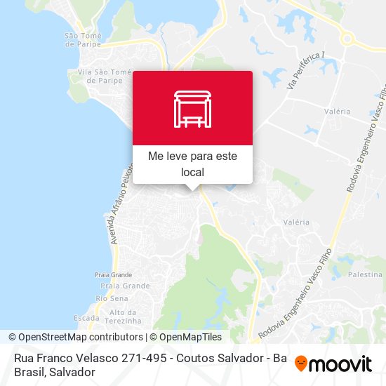 Rua Franco Velasco 271-495 - Coutos Salvador - Ba Brasil mapa