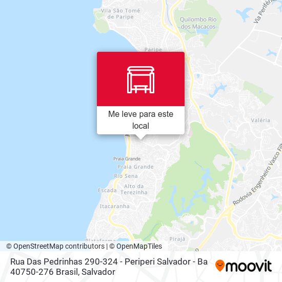 Rua Das Pedrinhas 290-324 - Periperi Salvador - Ba 40750-276 Brasil mapa