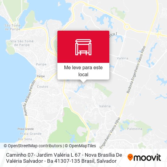 Caminho 07- Jardim Valéria L 67 - Nova Brasília De Valéria Salvador - Ba 41307-135 Brasil mapa