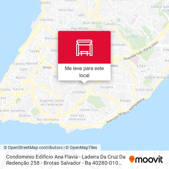 Condomínio Edifício Ana Flavia - Ladeira Da Cruz Da Redenção 258 - Brotas Salvador - Ba 40280-010 Brasil mapa