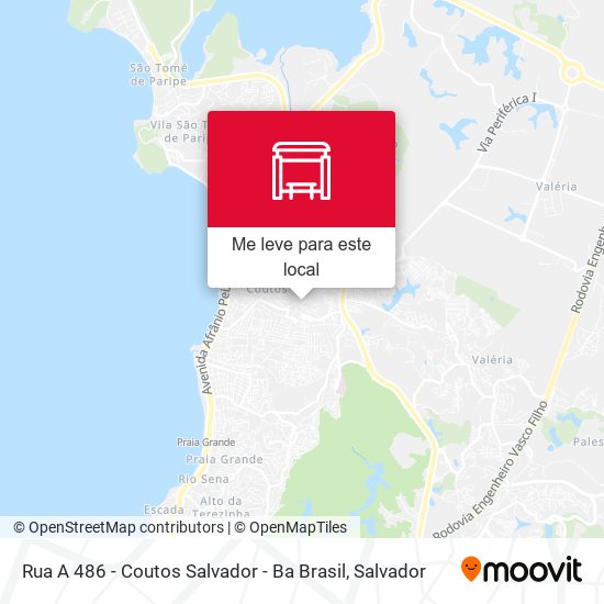 Rua A 486 - Coutos Salvador - Ba Brasil mapa