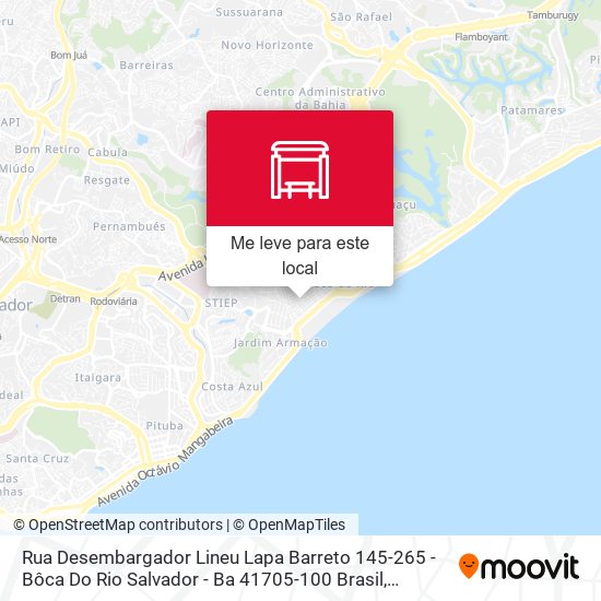 Rua Desembargador Lineu Lapa Barreto 145-265 - Bôca Do Rio Salvador - Ba 41705-100 Brasil mapa