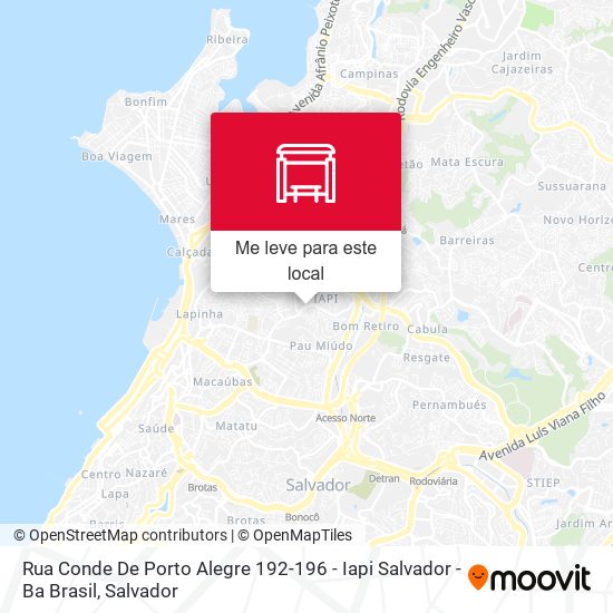 Rua Conde De Porto Alegre 192-196 - Iapi Salvador - Ba Brasil mapa