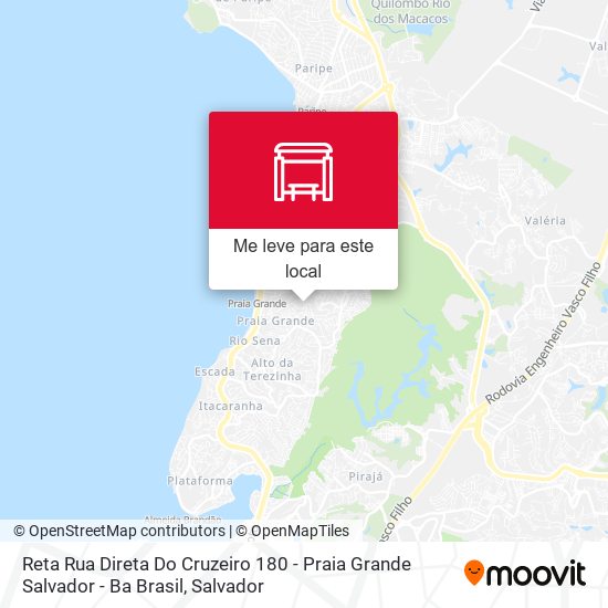 Reta Rua Direta Do Cruzeiro 180 - Praia Grande Salvador - Ba Brasil mapa