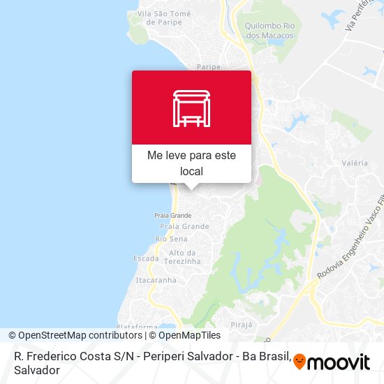 R. Frederico Costa S / N - Periperi Salvador - Ba Brasil mapa