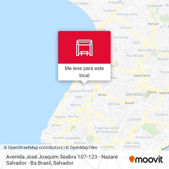 Avenida José Joaquim Seabra 107-123 - Nazaré Salvador - Ba Brasil mapa