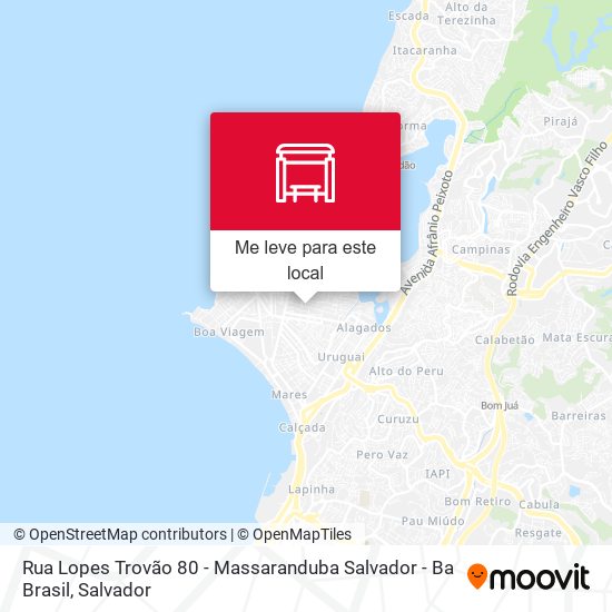 Rua Lopes Trovão 80 - Massaranduba Salvador - Ba Brasil mapa