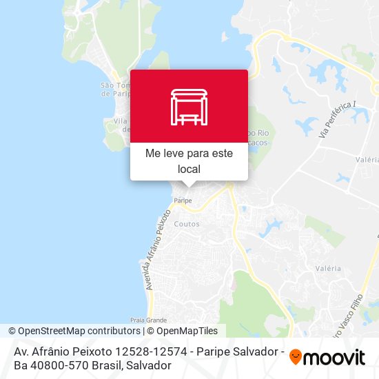 Av. Afrânio Peixoto 12528-12574 - Paripe Salvador - Ba 40800-570 Brasil mapa