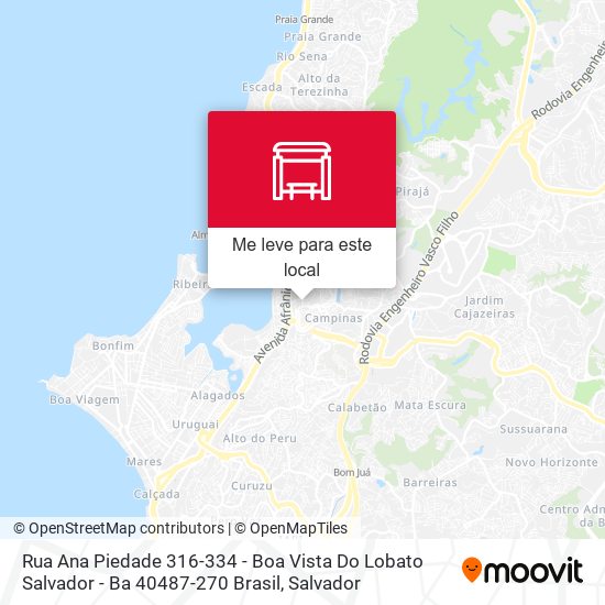 Rua Ana Piedade 316-334 - Boa Vista Do Lobato Salvador - Ba 40487-270 Brasil mapa