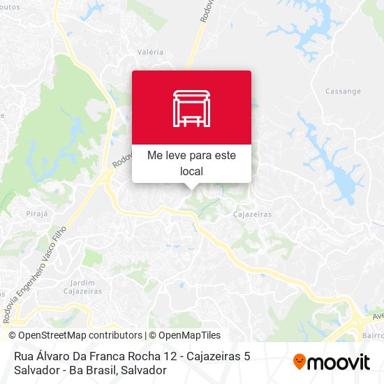 Rua Álvaro Da Franca Rocha 12 - Cajazeiras 5 Salvador - Ba Brasil mapa