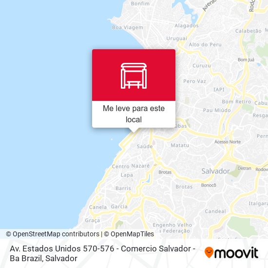 Av. Estados Unidos 570-576 - Comercio Salvador - Ba Brazil mapa