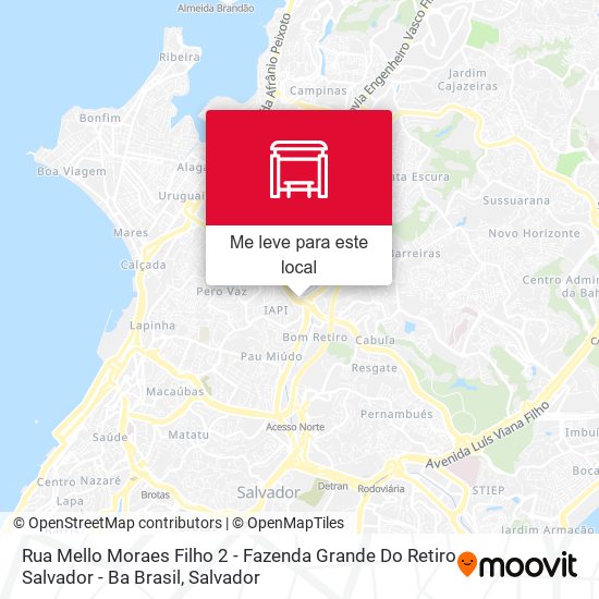 Rua Mello Moraes Filho 2 - Fazenda Grande Do Retiro Salvador - Ba Brasil mapa