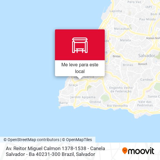 Av. Reitor Miguel Calmon 1378-1538 - Canela Salvador - Ba 40231-300 Brazil mapa