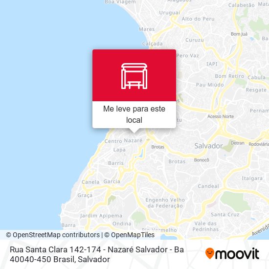 Rua Santa Clara 142-174 - Nazaré Salvador - Ba 40040-450 Brasil mapa