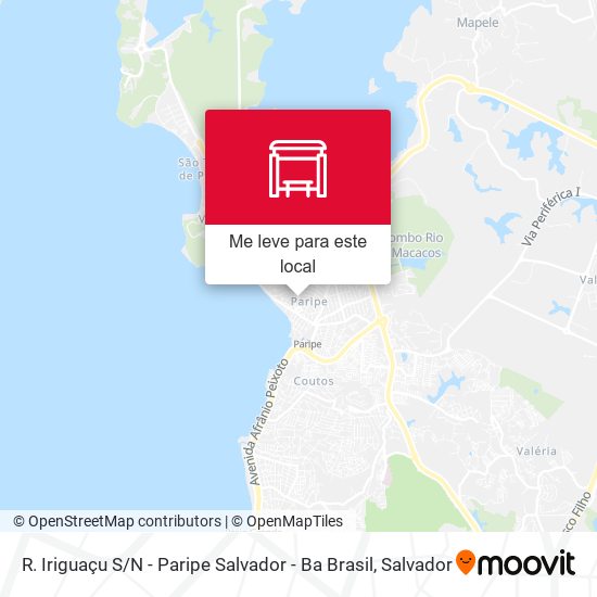 R. Iriguaçu S / N - Paripe Salvador - Ba Brasil mapa