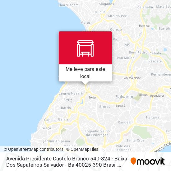 Avenida Presidente Castelo Branco 540-824 - Baixa Dos Sapateiros Salvador - Ba 40025-390 Brasil mapa