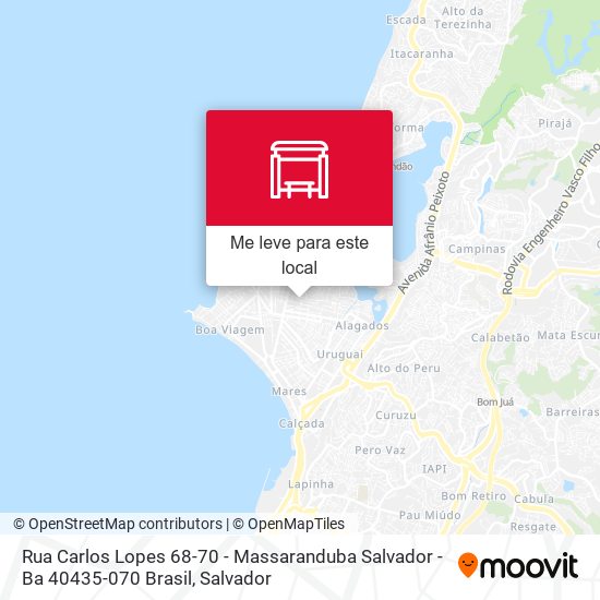 Rua Carlos Lopes 68-70 - Massaranduba Salvador - Ba 40435-070 Brasil mapa