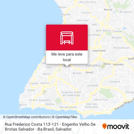 Rua Frederico Costa 113-121 - Engenho Velho De Brotas Salvador - Ba Brasil mapa