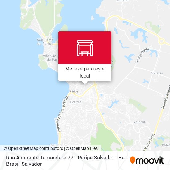 Rua Almirante Tamandaré 77 - Paripe Salvador - Ba Brasil mapa
