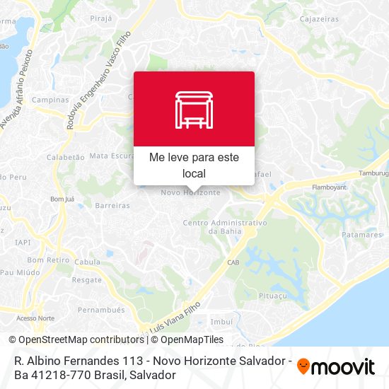 R. Albino Fernandes 113 - Novo Horizonte Salvador - Ba 41218-770 Brasil mapa