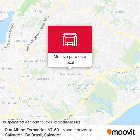 Rua Albino Fernandes 67-69 - Novo Horizonte Salvador - Ba Brasil mapa