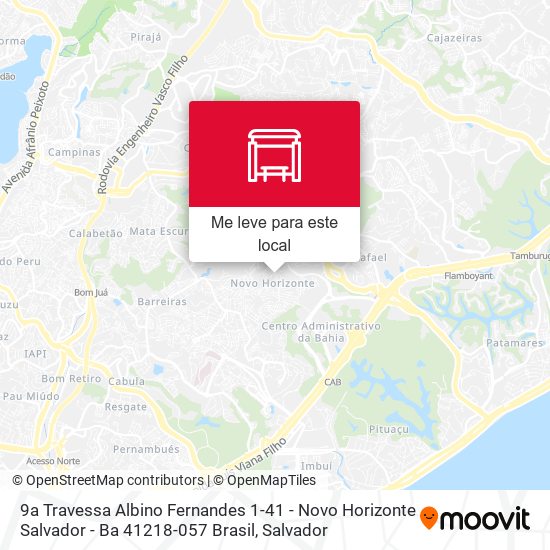 9a Travessa Albino Fernandes 1-41 - Novo Horizonte Salvador - Ba 41218-057 Brasil mapa