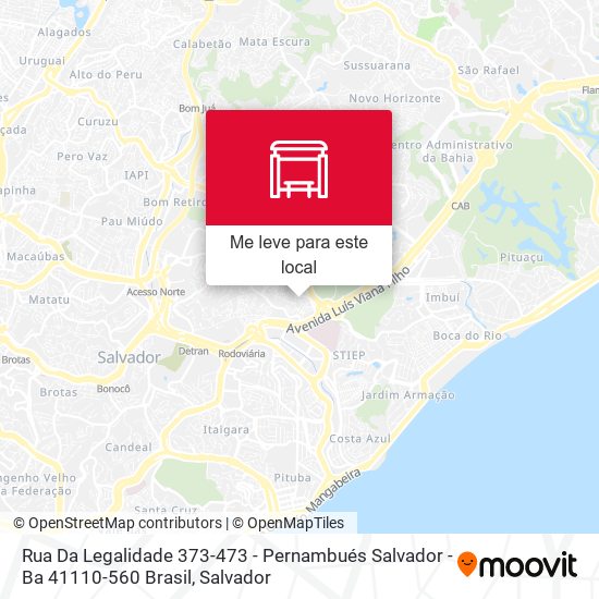 Rua Da Legalidade 373-473 - Pernambués Salvador - Ba 41110-560 Brasil mapa