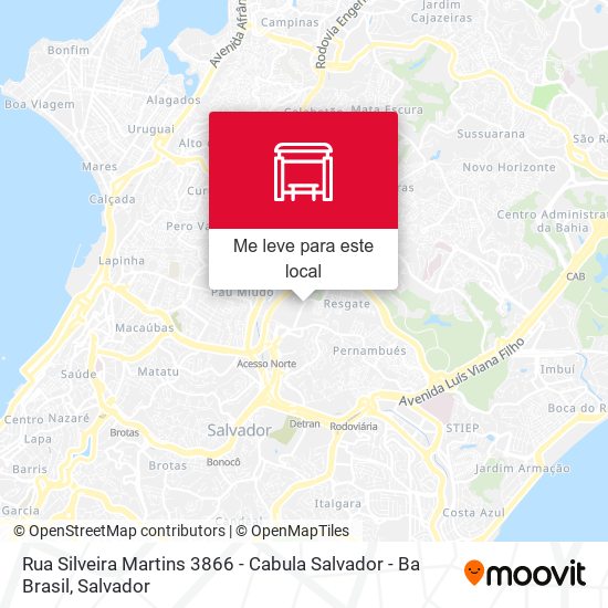 Rua Silveira Martins 3866 - Cabula Salvador - Ba Brasil mapa
