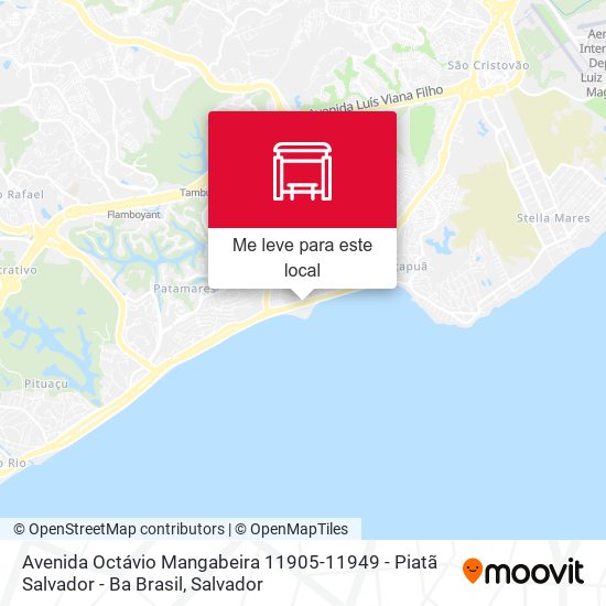 Avenida Octávio Mangabeira 11905-11949 - Piatã Salvador - Ba Brasil mapa
