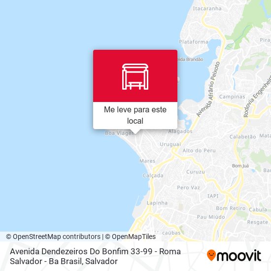 Avenida Dendezeiros Do Bonfim 33-99 - Roma Salvador - Ba Brasil mapa