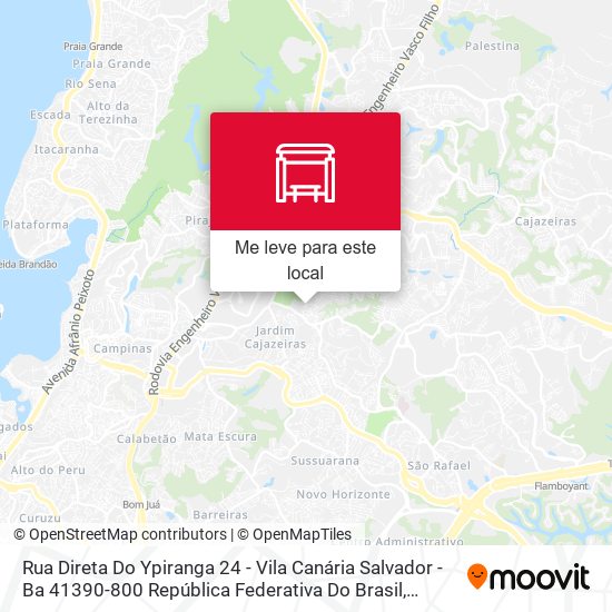Rua Direta Do Ypiranga 24 - Vila Canária Salvador - Ba 41390-800 República Federativa Do Brasil mapa