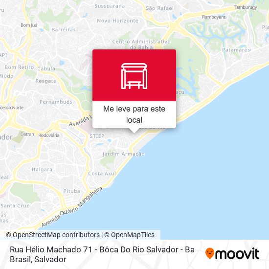 Rua Hélio Machado 71 - Bôca Do Rio Salvador - Ba Brasil mapa