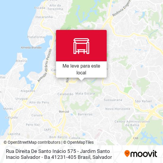 Rua Direita De Santo Inácio 575 - Jardim Santo Inacio Salvador - Ba 41231-405 Brasil mapa