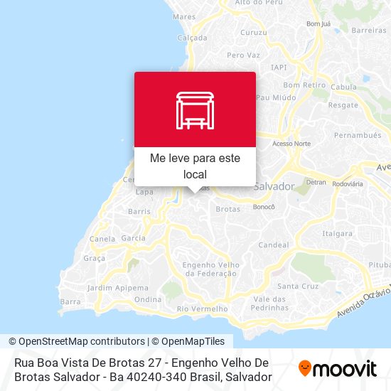 Rua Boa Vista De Brotas 27 - Engenho Velho De Brotas Salvador - Ba 40240-340 Brasil mapa