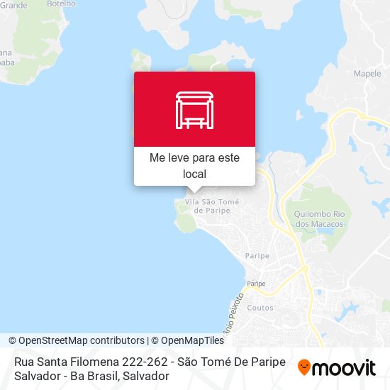 Rua Santa Filomena 222-262 - São Tomé De Paripe Salvador - Ba Brasil mapa