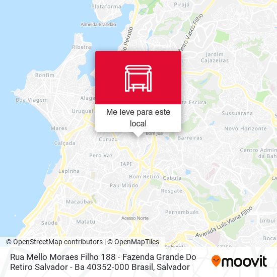 Rua Mello Moraes Filho 188 - Fazenda Grande Do Retiro Salvador - Ba 40352-000 Brasil mapa