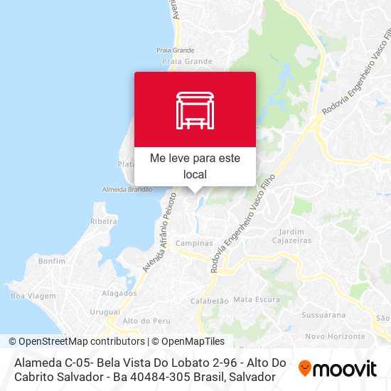 Alameda C-05- Bela Vista Do Lobato 2-96 - Alto Do Cabrito Salvador - Ba 40484-305 Brasil mapa