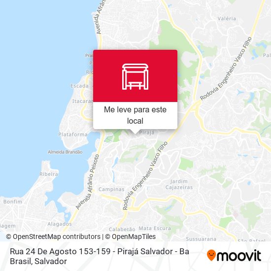 Rua 24 De Agosto 153-159 - Pirajá Salvador - Ba Brasil mapa