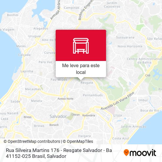Rua Silveira Martins 176 - Resgate Salvador - Ba 41152-025 Brasil mapa