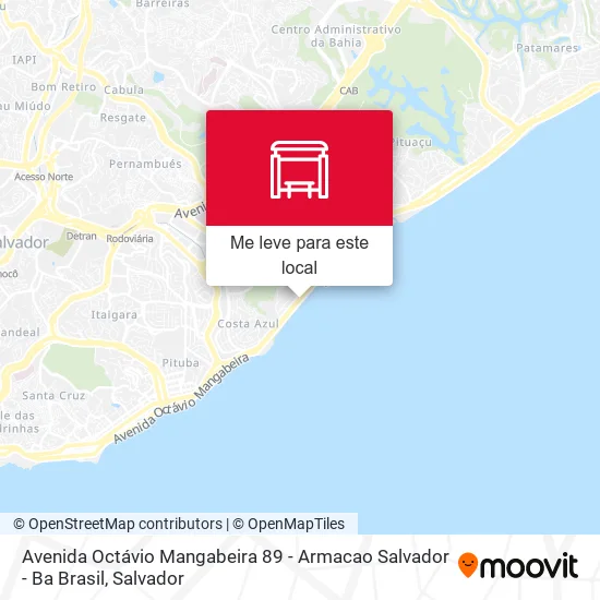 Avenida Octávio Mangabeira 89 - Armacao Salvador - Ba Brasil mapa